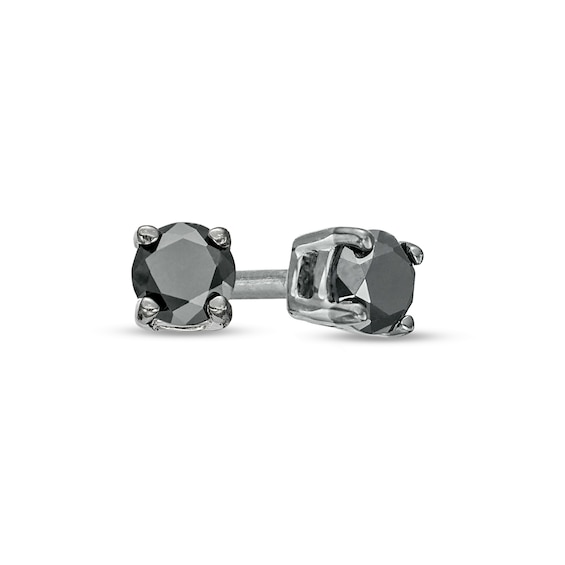 1/4 CT. T.w. Black Diamond Solitaire Stud Earrings in 10K White Gold