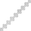 Thumbnail Image 1 of 1/10 CT. T.W. Diamond Clover Link Bracelet in Sterling Silver