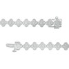 Thumbnail Image 3 of 1/10 CT. T.W. Diamond Clover Link Bracelet in Sterling Silver
