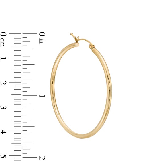 40.0mm Tube Hoop Earrings in 14K Gold