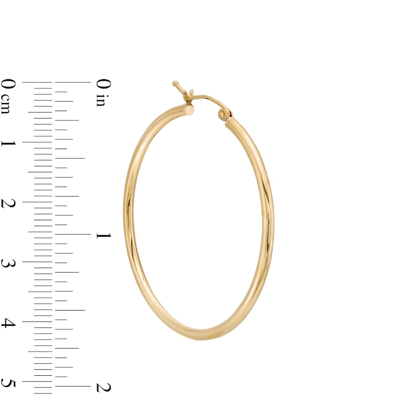 40.0mm Tube Hoop Earrings in 14K Gold