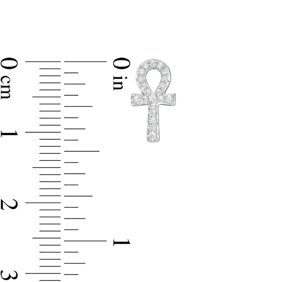 1/6 CT. T.w. Diamond Ankh Stud Earrings in 10K White Gold