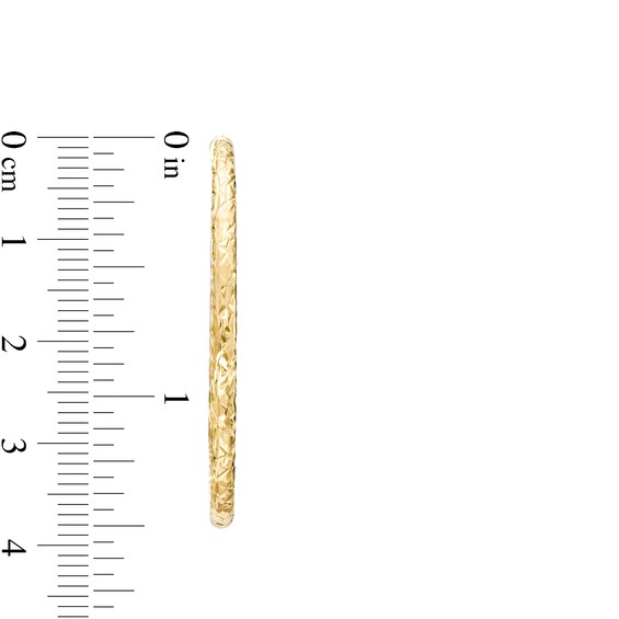 40.0mm Diamond-Cut Tube Hoop Earrings in 14K Gold