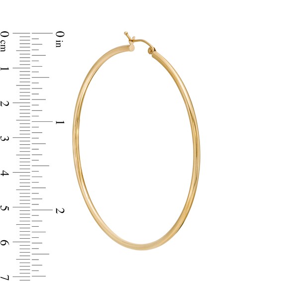 60.0mm Tube Hoop Earrings in 14K Gold