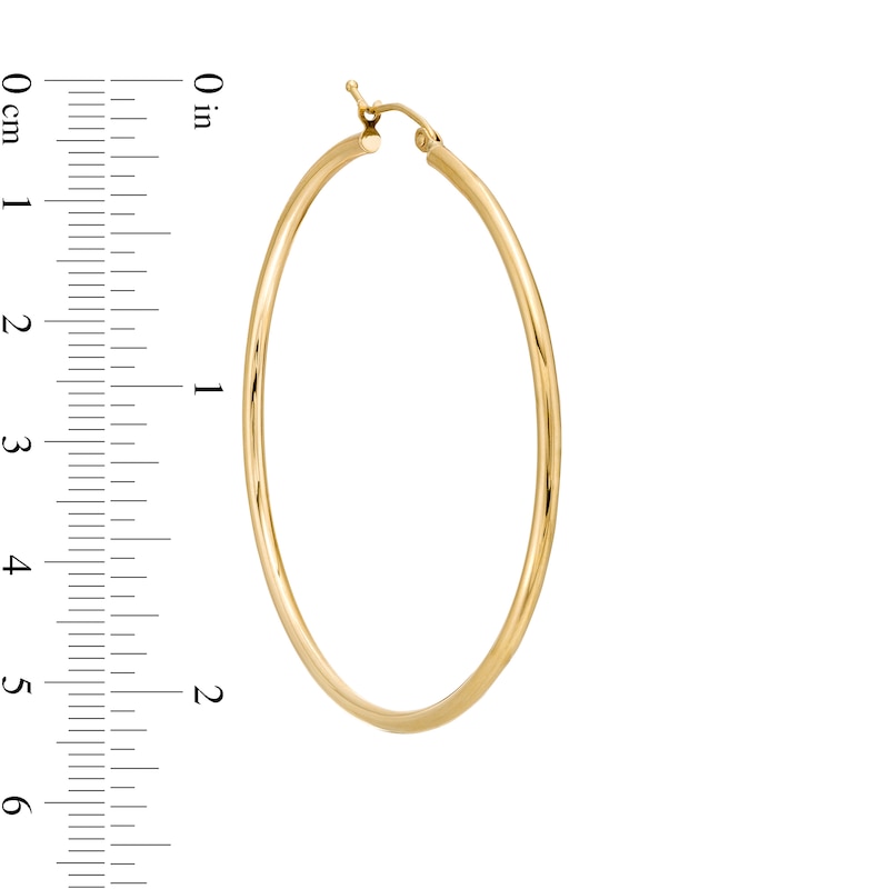 50.0mm Tube Hoop Earrings in 14K Gold