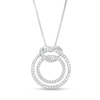 Thumbnail Image 1 of 1/3 CT. T.W. Diamond Pretzel Knot Double Circle Outline Pendant in Sterling Silver