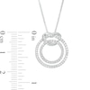 Thumbnail Image 3 of 1/3 CT. T.W. Diamond Pretzel Knot Double Circle Outline Pendant in Sterling Silver