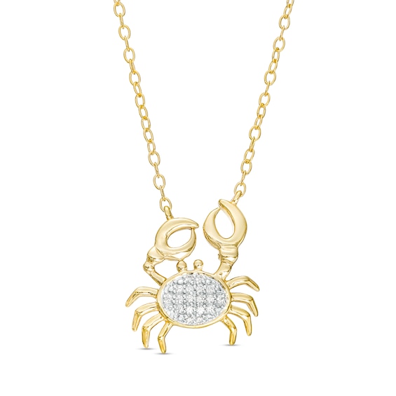 1/20 CT. T.w. Multi-Diamond Crab Necklace in 10K Gold