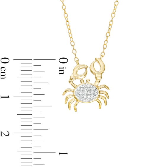 1/20 CT. T.w. Multi-Diamond Crab Necklace in 10K Gold