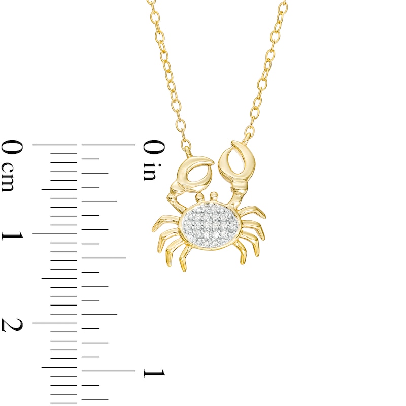 Main Image 3 of 1/20 CT. T.W. Multi-Diamond Crab Necklace in 10K Gold