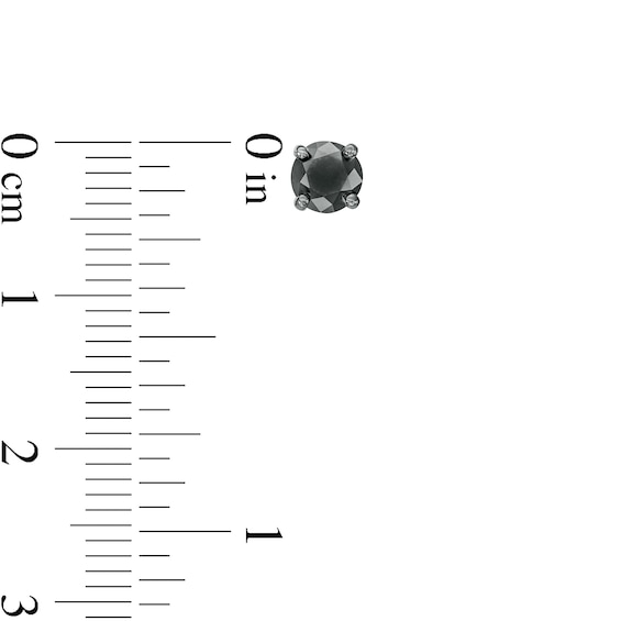 1 CT. T.w. Black Diamond Solitaire Stud Earrings in 10K White Gold