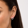 Thumbnail Image 2 of 1/3 CT. T.W. Diamond Pretzel Knot Heart Stud Earrings in Sterling Silver