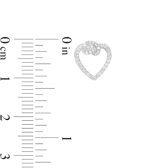 1/3 CT. T.w. Diamond Pretzel Knot Heart Stud Earrings in Sterling Silver