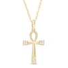 Thumbnail Image 1 of 1/10 CT. T.W. Diamond Double Row Ankh Pendant in 10K Gold