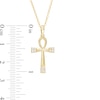 Thumbnail Image 3 of 1/10 CT. T.W. Diamond Double Row Ankh Pendant in 10K Gold