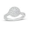 Thumbnail Image 1 of 1/2 CT. T.W. Multi-Diamond Double Frame Twist Shank Ring in 10K White Gold
