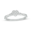 Thumbnail Image 1 of 1/6 CT. T.W. Heart-Shaped Multi-Diamond Vintage-Style Promise Ring in 10K White Gold