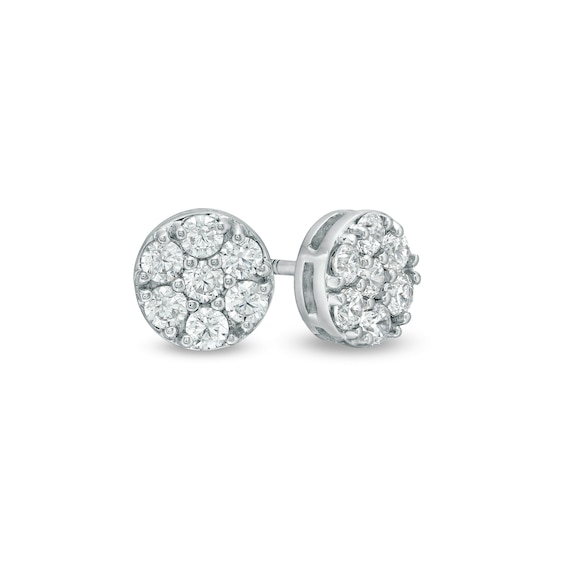 1/ CT. T.w. Certified Multi Lab-Grown Diamond Stud Earrings in 14K White Gold (F/Si2
