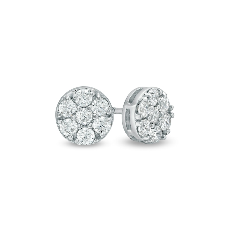 Men's 1/2 CT. T.W. Certified Lab-Created Multi-Diamond Stud Earrings in 14K White Gold (F/SI2)