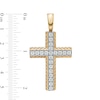 Thumbnail Image 1 of Men's 2 CT. T.W. Certified Lab-Created Diamond Textured Cross Necklace Charm in 14K Gold (F/SI2)
