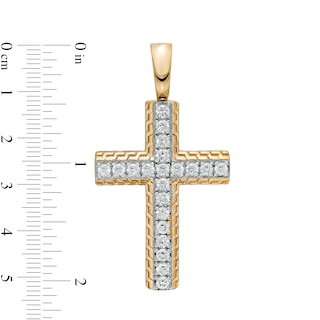 Men's 2 CT. T.W. Certified Lab-Created Diamond Textured Cross Necklace ...