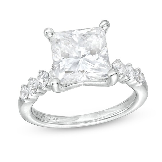 True Lab-Grown Diamonds by Vera Wang Love 4-1/2 CT. T.w. Princess-Cut Engagement Ring in 14K White Gold (F/Vs2)