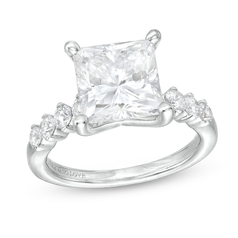 Main Image 1 of TRUE Lab-Grown Diamonds by Vera Wang Love 4-1/2 CT. T.W. Princess-Cut Engagement Ring in 14K White Gold (F/VS2)