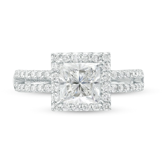 True Lab-Grown Diamonds by Vera Wang Love 2 CT. T.w. Square Frame Engagement Ring in 14K White Gold (F/Vs2)