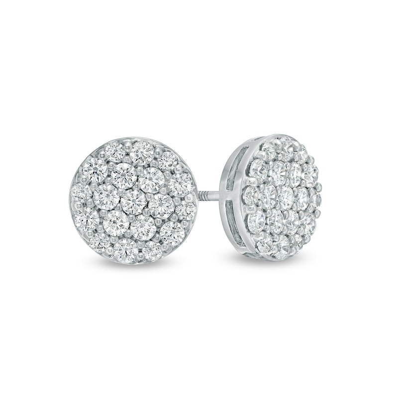 Men's 1 CT. T.W. Certified Lab-Created Multi-Diamond Stud Earrings in 14K White Gold (F/SI2)