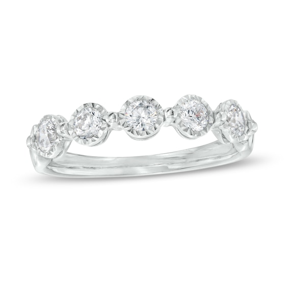 1/2 CT. T.w. Diamond Five Stone Anniversary Band in 10K White Gold