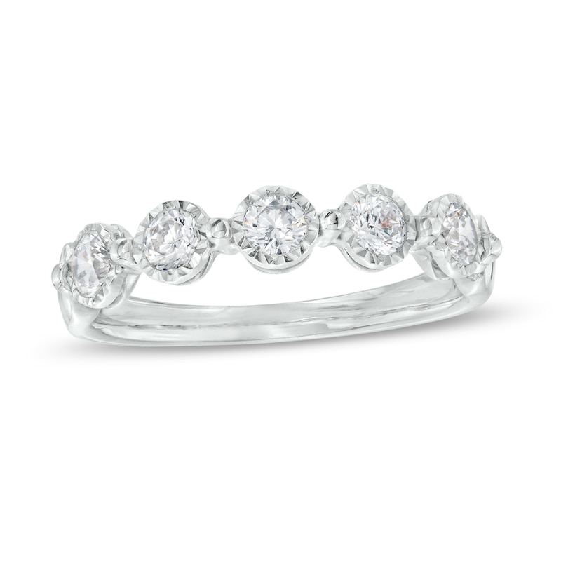 Main Image 1 of 1/2 CT. T.W. Diamond Five Stone Anniversary Band in 10K White Gold