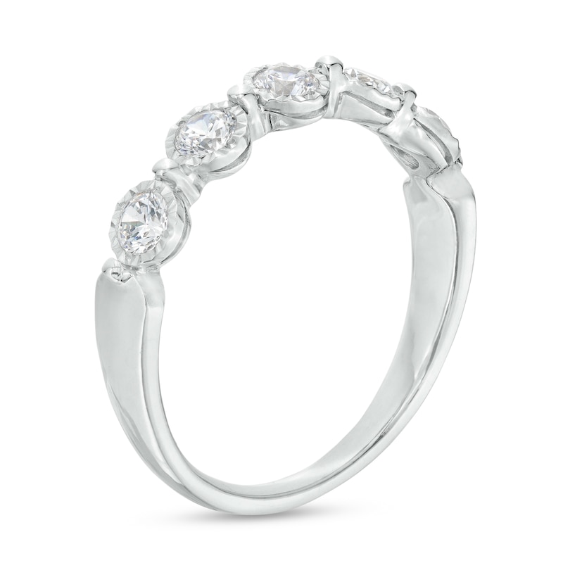 Main Image 2 of 1/2 CT. T.W. Diamond Five Stone Anniversary Band in 10K White Gold