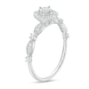 Thumbnail Image 3 of 1/4 CT. T.W. Diamond Oval Frame Alternating Shank Vintage-Style Engagement Ring in 10K White Gold (J/I3)