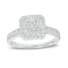 Thumbnail Image 1 of 1/2 CT. T.W. Princess-Cut Diamond Double Frame Double Row Engagement Ring in 10K White Gold (I/I3)