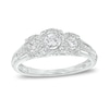 Thumbnail Image 1 of 1/4 CT. T.W. Diamond Past Present Future® Frame Split Shank Engagement Ring in 10K White Gold