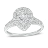 Thumbnail Image 1 of 1/2 CT. T.W. Diamond Double Pear-Shaped Frame Split Shank Engagement Ring in 10K White Gold (J/I3)