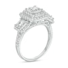 Thumbnail Image 2 of 1 CT. T.W. Princess-Cut Diamond Past Present Future® Double Frame Engagement Ring in 10K White Gold