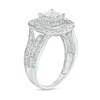 Thumbnail Image 3 of 1 CT. T.W. Princess-Cut Multi-Diamond Cushion-Shaped Frame Triple Row Engagement Ring in 10K White Gold