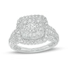 Thumbnail Image 1 of 1 CT. T.W. Diamond Double Cushion-Shaped Frame Engagement Ring in 10K White Gold (J/I3)