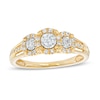 Thumbnail Image 1 of 1/4 CT. T.W. Diamond Past Present Future® Frame Split Shank Engagement Ring in 10K Gold