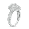 Thumbnail Image 3 of 1 CT. T.W. Pear-Shaped Multi-Diamond Double Frame Double Row Engagement Ring in 10K White Gold