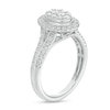 Thumbnail Image 3 of 1/2 CT. T.W. Oval Multi-Diamond Frame Split Shank Engagement Ring in 10K White Gold