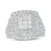 Thumbnail Image 1 of 2 CT. T.W. Princess-Cut Multi-Diamond Double Cushion-Shaped Frame Multi-Row Engagement Ring in 10K White Gold