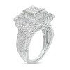 Thumbnail Image 3 of 2 CT. T.W. Princess-Cut Multi-Diamond Double Cushion-Shaped Frame Multi-Row Engagement Ring in 10K White Gold