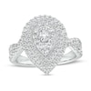 Thumbnail Image 1 of 1 CT. T.W. Diamond Pear-Shaped Double Frame Engagement Ring in 10K White Gold (J/I3)