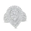 Thumbnail Image 1 of 2 CT. T.W. Pear-Shaped Multi-Diamond Double Frame Multi-Row Engagement Ring in 10K White Gold