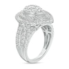 Thumbnail Image 3 of 2 CT. T.W. Pear-Shaped Multi-Diamond Double Frame Multi-Row Engagement Ring in 10K White Gold