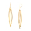 Thumbnail Image 1 of Diamond-Cut Marquise-Shaped Elongated Drop Earrings in 10K Gold
