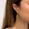 Thumbnail Image 2 of Diamond-Cut Marquise-Shaped Elongated Drop Earrings in 10K Gold