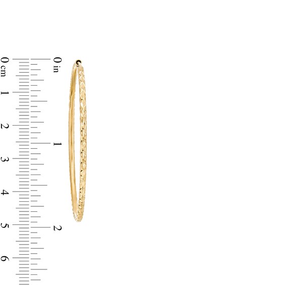 45.0mm Diamond-Cut Continuous Tube Hoop Earrings in 10K Gold